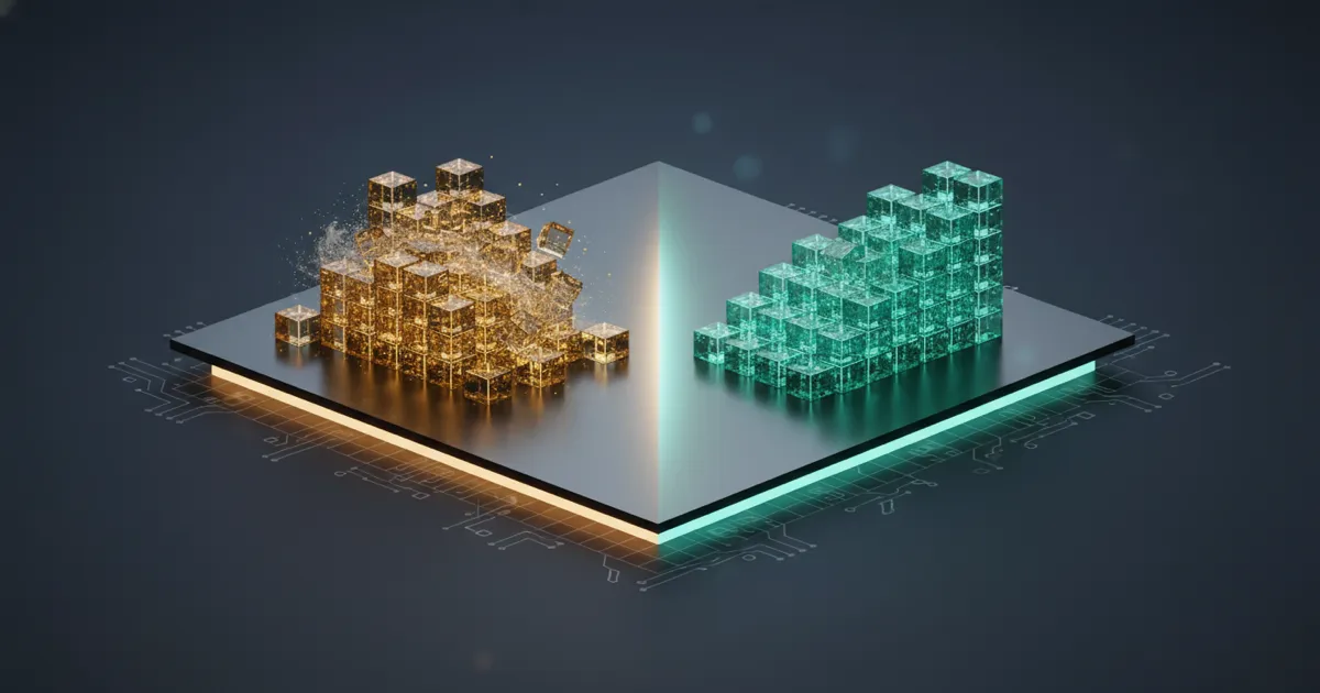 uuid v4 vs v7 — scattered random identifiers versus ordered time-sequenced identifiers